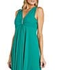 Color:Verde - Image 3 - Sleeveless V-Neck Rhinestone Detail Crepe Chiffon A-Line Maxi Dress