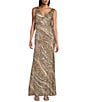 Color:Gold/Silver - Image 1 - Sleeveless V-Neck Two Tone Sequin Gown