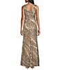 Color:Gold/Silver - Image 2 - Sleeveless V-Neck Two Tone Sequin Gown