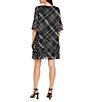 R & M Richards Stripe Wet Print Satin Chiffon Short Bell Sleeve Tiered Hem Sheath Dress, Color:Black/Multi - Image 2