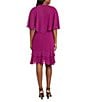 R & M Richards Two Piece Chiffon Ruffle Detail Capelet Dress, Color:Mulberry - Image 2