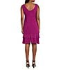 R & M Richards Two Piece Chiffon Ruffle Detail Capelet Dress, Color:Mulberry - Image 4