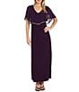 R & M Richards V-Neck Caplet Long Dress - Image 1