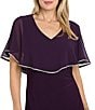 R & M Richards V-Neck Caplet Long Dress - Image 3