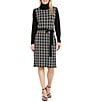 R & M Richards Windowpane Belted Shift Dress - Image 1
