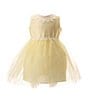 Color:Yellow - Image 1 - Baby Girls 12-24 Months Round Neck Sleeveless Daisy Tulle Dress