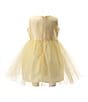 Color:Yellow - Image 2 - Baby Girls 12-24 Months Round Neck Sleeveless Daisy Tulle Dress