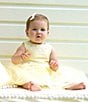 Color:Yellow - Image 3 - Baby Girls 12-24 Months Round Neck Sleeveless Daisy Tulle Dress