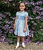 Color:Multi Floral - Image 3 - Little/Big Girls 4-6 Peter Pan Collared Cap Sleeve Button Down Floral Print Dress