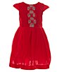 Color:Red - Image 1 - Little Girls 2-6 Tartan Bow Velvet Dress