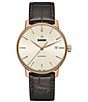 Color:Brown - Image 1 - Men's Coupole Classic Automatic Brown Leather Strap Watch