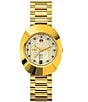 Color:Gold - Image 1 - Men's The Original Automatic Encrusted Face Gold Stainless Steel Bracelet Watch