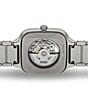 Color:Silver - Image 3 - Men's True Square Automatic Open Heart Skeleton Dial Silver Titanium Bracelet Watch