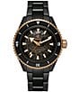 Color:Black - Image 1 - Unisex Captain Cook High-Tech Automatic Black Titanium Bracelet Watch