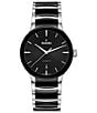 Color:Two Tone - Image 1 - Unisex Centrix Automatic Two Tone Black Stainless Steel Bracelet Watch