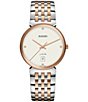 Color:Two Tone - Image 1 - Unisex Florence Classic Diamonds Quartz Analog White Dial Two-Tone Stainless Steel Bracelet Watch