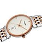Color:Two Tone - Image 2 - Unisex Florence Classic Diamonds Quartz Analog White Dial Two-Tone Stainless Steel Bracelet Watch
