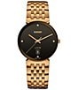 Color:Gold - Image 1 - Unisex Florence Classic Quartz Analog Gold Stainless Steel Bracelet Watch