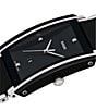 Color:Two Tone - Image 2 - Unisex Integral Diamonds Quartz Analog Black Dial Two Tone Stainless Steel Bracelet Watch