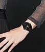 Color:Black - Image 5 - Unisex True Automatic Diamonds Black Titanium Bracelet Watch