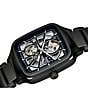 RADO Unisex True Square Automatic Open Heart Ceramic Bracelet Watch, Color:Black/Silver - Image 3