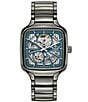RADO Unisex True Square Automatic Open Heart Ceramic Bracelet Watch, Color:Silver - Image 1