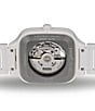 Color:White - Image 2 - Unisex True Square Automatic Open Heart White Titanium Bracelet Watch