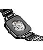 Color:Black - Image 2 - Unisex True Square Skeleton Automatic Black Ceramic Bracelet Watch