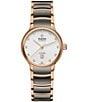 Color:Two Tone - Image 1 - Women's Centrix Diamonds Automatic Two Tone Stainless Steel Silver Dial Bracelet Watch