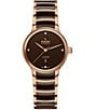 Color:Two Tone - Image 1 - Women's Centrix Diamonds Automatic Brown Two Tone Stainless Steel Bracelet Watch