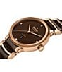 Color:Two Tone - Image 3 - Women's Centrix Diamonds Automatic Brown Two Tone Stainless Steel Bracelet Watch