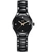 Color:Black - Image 1 - Women's True Diamonds Ceramic Bracelet Watch