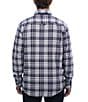 Color:Grey/Blue Plaid - Image 2 - Campfire Heavyweight Brushed Flannel Long Sleeve Woven Shirt Jacket