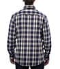 Color:Navy/Beige Plaid - Image 2 - Campfire Heavyweight Brushed Flannel Long Sleeve Woven Shirt Jacket