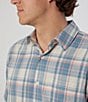 Color:Cream/Blue/Salmon - Image 2 - Performance Old Harbour Short Sleeve Woven Shirt