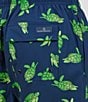 Color:Navy - Image 2 - Turtles of The Sea 6#double; Inseam Swim Trunks