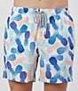 Color:Ivory - Image 1 - Watercolor Pineapple Print 6#double; Inseam Swim Trunks