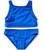 Raisins Big Girls Kailua Road Scruch Tie Front High Neck Top & Hipster Bottom 2-Piece Swimsuit, Color:Blue - Image 1