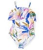 Color:White - Image 1 - Big Girls 7-16 La Playa Tropical One-Piece Swimsuit