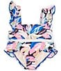 Color:Multi - Image 1 - Big Girls 7-16 Tangalooma Printed Halter Top & Matching Hipster Bottom 2-Piece Swimsuit