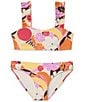 Raisins Big Girls Adjustable Ruffle Strap Floral Fruit Print 2-Piece Swimsuit - Image 1