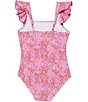 Raisins Big Girls Ruffle Straps Printed Full Coverage One Piece - Image 2