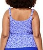 Raisins Curve Plus Size Amalfi Coast Andressa V-Neck Ruffle Trim Tankini Swim Top, Color:Blue - Image 2