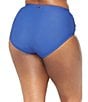 Raisins Curve Plus Size Malo Solid High Waist Shirred Swim Bottom, Color:Slate - Image 2