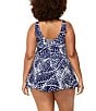 Raisins Curve Plus Size Sandstorm Lucia V-Neck Swimdress One Piece Swimsuit, Color:Navy - Image 2