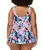 Raisins Curve Plus Size She's Like Summer Lucia V-Neck Cross Front One Piece Swimdress, Color:White - Image 2