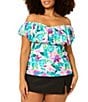 Raisins Curve Plus Size Solid Echo High Waisted Skirted Swim Bottom - Image 3