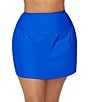 Color:Blue - Image 1 - Curve Plus Size Tranquilo Solids Bravo High Waist Skirt Swim Bottom