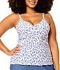 Raisins Curve Plus Size V-Neck Underwire Tankini Swim Top - Image 1