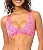 Raisins Flower Jacquard Pisces V-Neck Bra Swim Top - Image 1